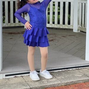Dance Royal Blue Sequin Tiered Ruffle Dress